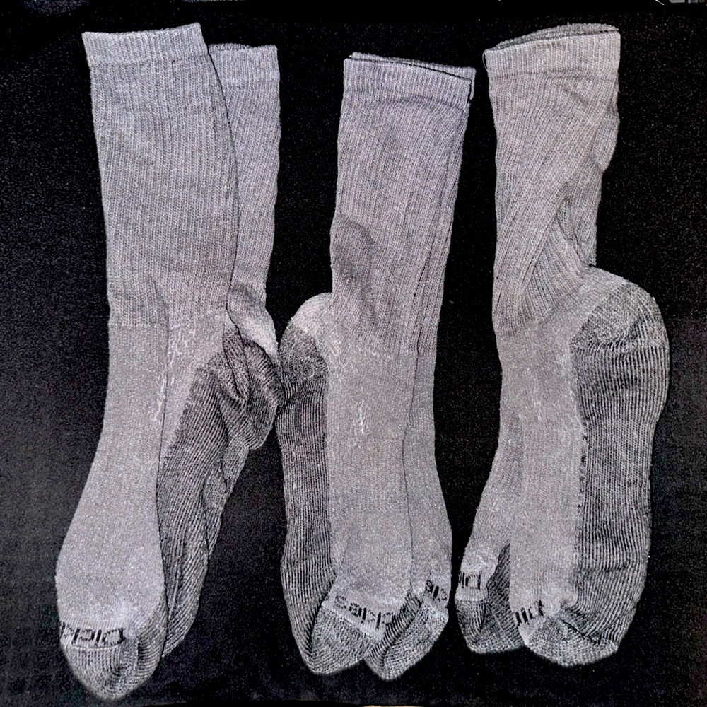 3 PAIRS Of Gray DICKIES Crew Socks